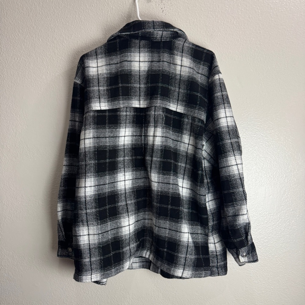 Hm Divided Flannel Button Up Shirt Jacket Size Large - Picture 3 of 7